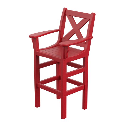 DURAWOOD® Poly Cross Back Bar Height Chair with Arms