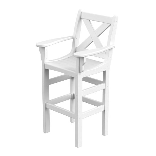 DURAWOOD® Poly Cross Back Bar Height Chair with Arms