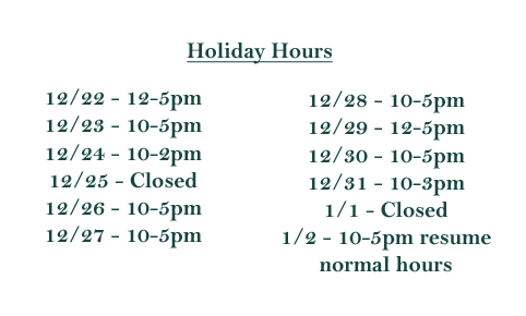 Holiday Hours