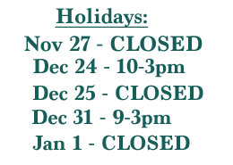 Holiday Hours